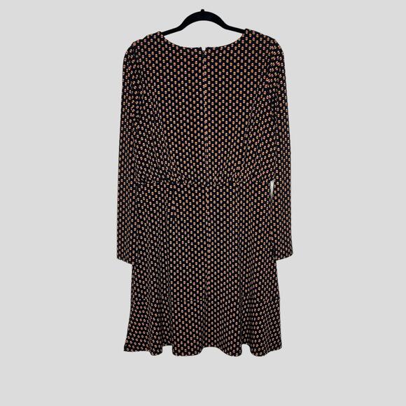 Loft Ann Taylor Key Hole Cutout Dress Mini Florals Long Sleeve Career Size 8 - Picture 3 of 10